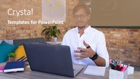  Presentation with home schooling - Beautiful slides featuring caucasian-male-maths-teacher-giving backdrop and a coral colored foreground