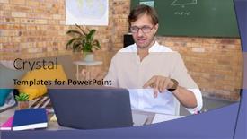  Presentation with home schooling - Beautiful slides featuring caucasian-male-maths-teacher-giving backdrop and a coral colored foreground