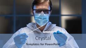  Presentation with medical technology healthcare - Cool new presentation with caucasian-male-medical-worker-wearing backdrop and a light blue colored foreground