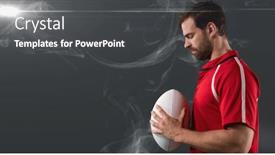  Presentation with tournament - Slide deck having caucasian-male-rugby-player-holding background and a dark gray colored foreground