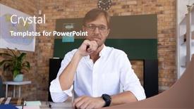  Presentation with home schooling - Slides having caucasian-male-teacher-giving-online background and a coral colored foreground