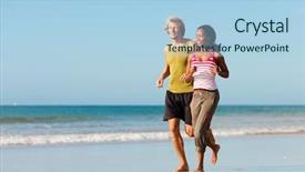  Presentation with african american black couple - PPT theme enhanced with caucasian man and african-american background and a light blue colored foreground