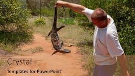  Presentation with hunger games catching fire - Colorful presentation enhanced with caucasian-man-catching-a-giant backdrop and a coral colored foreground