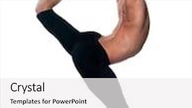  Presentation with acrobatics - Slides having caucasian man gymnastic stretching acrobatics isolated studio on white background background and a white colored foreground