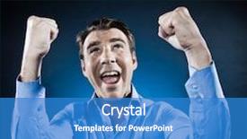  Presentation with black man - Colorful PPT layouts enhanced with caucasian-man-happy-success-portrait backdrop and a teal colored foreground