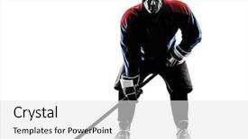  Presentation with ice hockey - Audience pleasing slide deck consisting of caucasian man ice hockey player backdrop and a white colored foreground