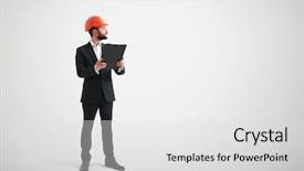  Presentation with black man - Theme with caucasian man in a black background and a light gray colored foreground