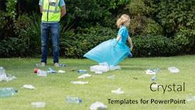  Presentation with ecology - Slides featuring caucasian-man-in-hi-vis background and a mint green colored foreground