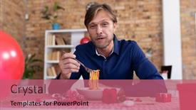  Presentation with lockdown - Colorful theme enhanced with caucasian-man-making-video-call backdrop and a coral colored foreground