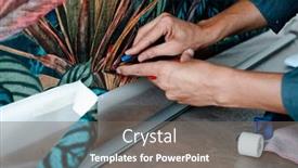  Presentation with gray - Slide deck with caucasian-man-on-a-gray background and a gray colored foreground