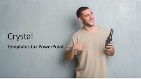  Presentation with grungy white concrete wall - Cool new theme with caucasian man over grey grunge backdrop and a  colored foreground