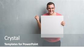  Presentation with grey - Audience pleasing slides consisting of caucasian man over grey grunge backdrop and a gray colored foreground