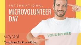  Presentation with lead - PPT theme enhanced with caucasian-man-pointing-at-head background and a coral colored foreground