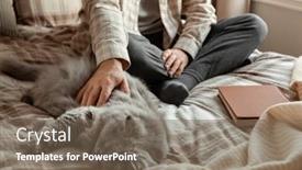  Presentation with relaxing - PPT theme enhanced with caucasian-man-relaxing-at-home background and a  colored foreground