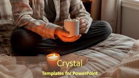  Presentation with lighting - Presentation theme featuring caucasian-man-relaxing-at-home background and a  colored foreground