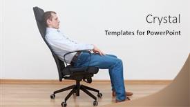  Presentation with office chair - Colorful slides enhanced with caucasian-man-sitting-on-office backdrop and a white colored foreground