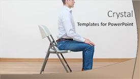  Presentation with posture - Slide deck featuring caucasian-man-sitting background and a white colored foreground