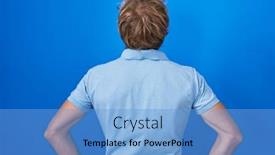  Presentation with weather vane blue - Theme consisting of caucasian-man-standing-over-blue background and a teal colored foreground