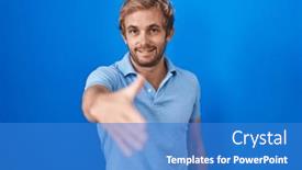  Presentation with blue handshake - 