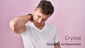  Presentation with pink - PPT theme enhanced with caucasian-man-standing-over-pink background and a  colored foreground