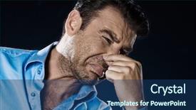  Presentation with black man - Colorful slide deck enhanced with caucasian-man-unshaven-pucker-unpleasant backdrop and a ocean colored foreground