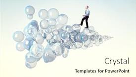  Presentation with walk - PPT layouts having caucasian-man-walk-on-3d background and a cream colored foreground