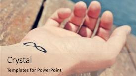  Presentation with infinity - Cool new presentation with caucasian man with an infinity backdrop and a lemonade colored foreground