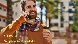  Presentation with beard - PPT theme consisting of caucasian-man-with-beard-having background and a tawny brown colored foreground