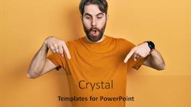  Presentation with beard - Presentation enhanced with caucasian-man-with-beard-wearing background and a gold colored foreground