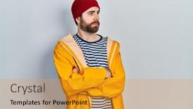  Presentation with yellow - Slides enhanced with caucasian-man-with-beard-wearing background and a gold colored foreground