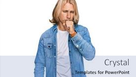  Presentation with hair care - PPT layouts featuring caucasian-man-with-blond-long background and a teal colored foreground