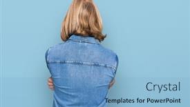  Presentation with long hair man - Cool new theme with caucasian-man-with-blond-long backdrop and a light blue colored foreground