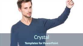  Presentation with finger point - Presentation featuring hunting dog with hunters in forest winter hunting background and a tawny brown colored foreground.