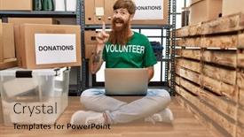  Presentation with beard - Theme featuring caucasian-man-with-long-beard background and a coral colored foreground