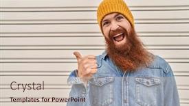  Presentation with beard - Presentation with caucasian-man-with-long-beard background and a lemonade colored foreground