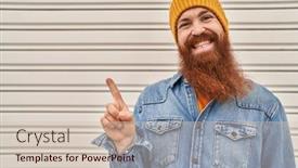  Presentation with beard - Slides with caucasian-man-with-long-beard background and a soft green colored foreground