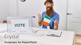  Presentation with political campaign - Presentation enhanced with caucasian-man-with-long-beard background and a white colored foreground