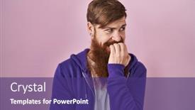  Presentation with pink nails - PPT layouts featuring caucasian-man-with-long-beard background and a violet colored foreground