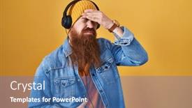  Presentation with flu virus - Presentation design with caucasian-man-with-long-beard background and a ocean colored foreground