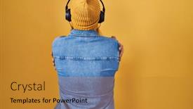  Presentation with love music - Slide deck having caucasian-man-with-long-beard background and a gold colored foreground