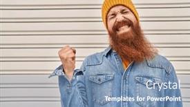  Presentation with wool - PPT theme with caucasian-man-with-long-beard background and a  colored foreground