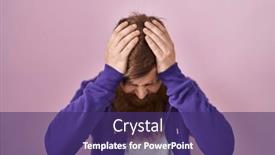  Presentation with migraine - Presentation theme having caucasian-man-with-long-beard background and a violet colored foreground