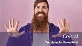 Presentation with beard - Slide set enhanced with caucasian-man-with-long-beard background and a  colored foreground