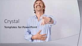  Presentation with shame - PPT theme featuring caucasian-man-with-mustache-standing background and a lemonade colored foreground