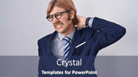  Presentation with injury - Presentation design featuring caucasian-man-with-mustache-wearing background and a ocean colored foreground