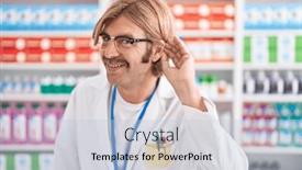  Presentation with ear - Slide set having caucasian-man-with-mustache-working background and a light blue colored foreground