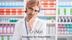  Presentation with depression - Slide set with caucasian-man-with-mustache-working background and a  colored foreground