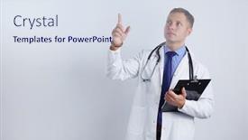  Presentation with medical clipboard - Beautiful PPT layouts featuring caucasian-medical-doctor-with-clipboard backdrop and a sky blue colored foreground