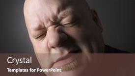  Presentation with bald - Beautiful slide deck featuring caucasian-mid-adult-bald-man backdrop and a tawny brown colored foreground