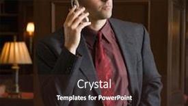  Presentation with cell - Presentation design with caucasian-mid-adult-buisinessman background and a wine colored foreground